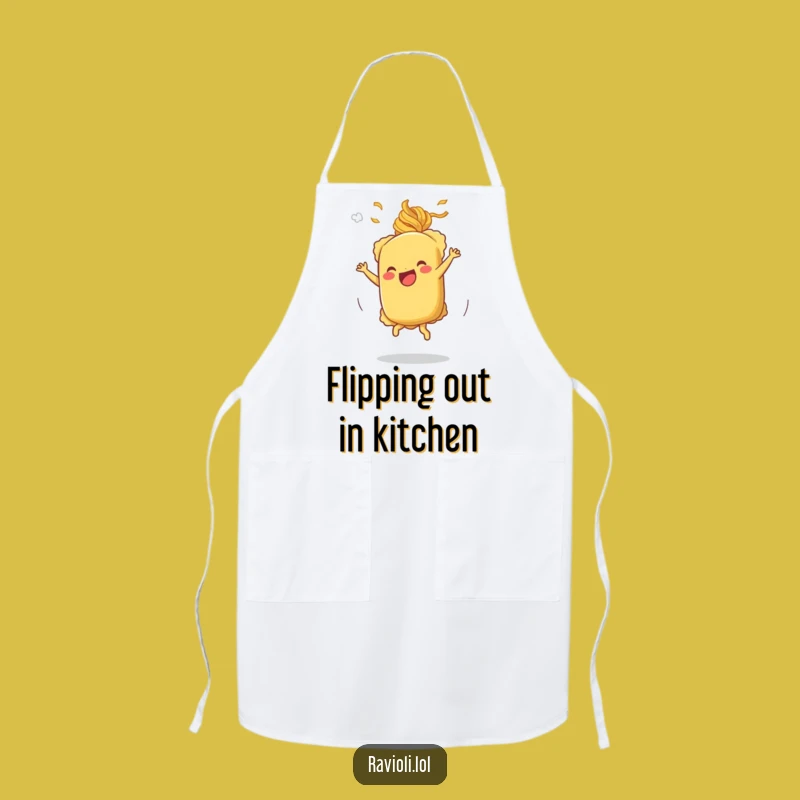 Funny Cartwheeling Ravioli Apron - Chef's Joyful Spin!