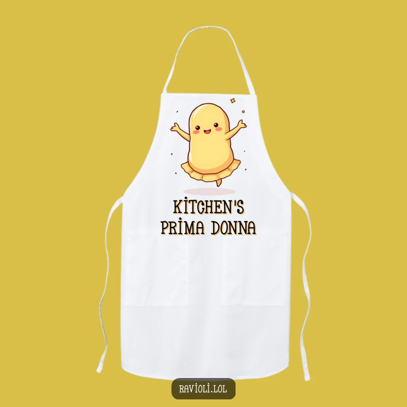 Funny Dancing Ravioli Apron: Pasta's Twirl of Joy, Chic Funny Gift for Cooks