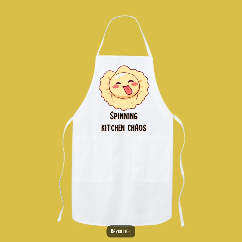 Funny Ravioli Spinning Silly Face Apron - Goofy Kitchen Wear