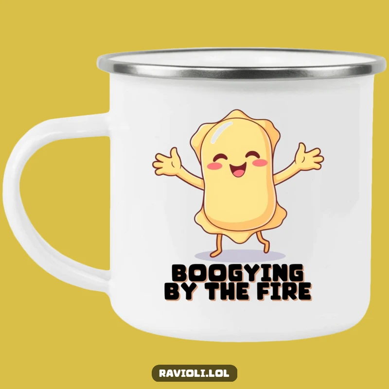 Funny Dancing Ravioli Camping Mug - Hilarious Outdoor Companion for Fun Times