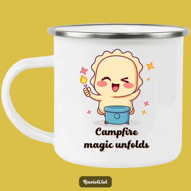 Funny Ravioli Magic Camping Mug: Sip Your Coffee with Hilarious Wonder