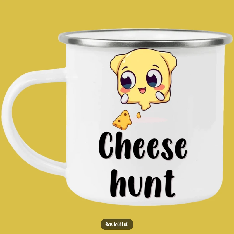 Funny Ravioli Cheese Catcher Camping Mug - Outdoor Cheesy Fun Gift