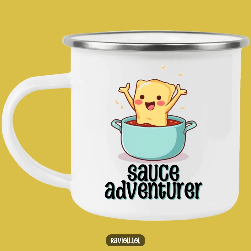 Funny Ravioli Campfire Mug - Rugged & Hilarious Italian Drinkware