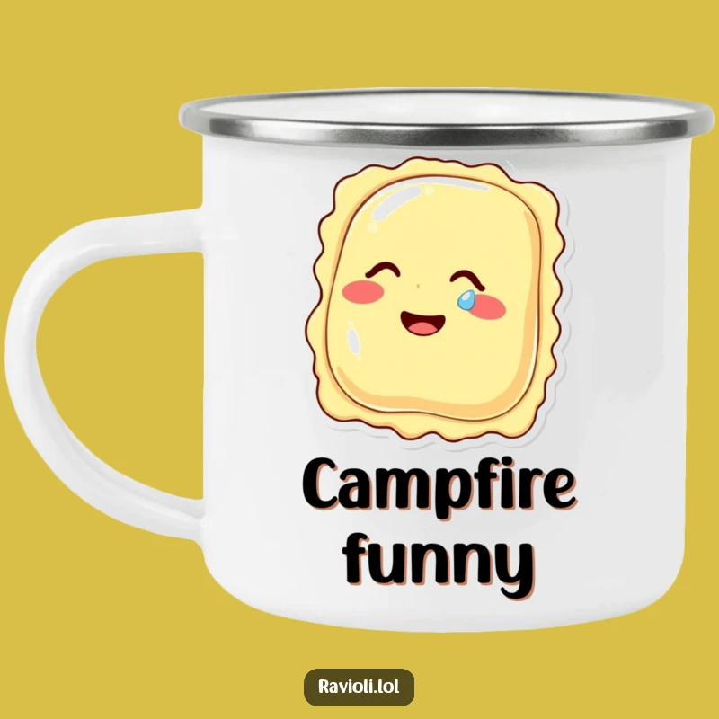 Funny Ravioli Giggling Tear Camping Mug - Adventure-Ready Humor Gift