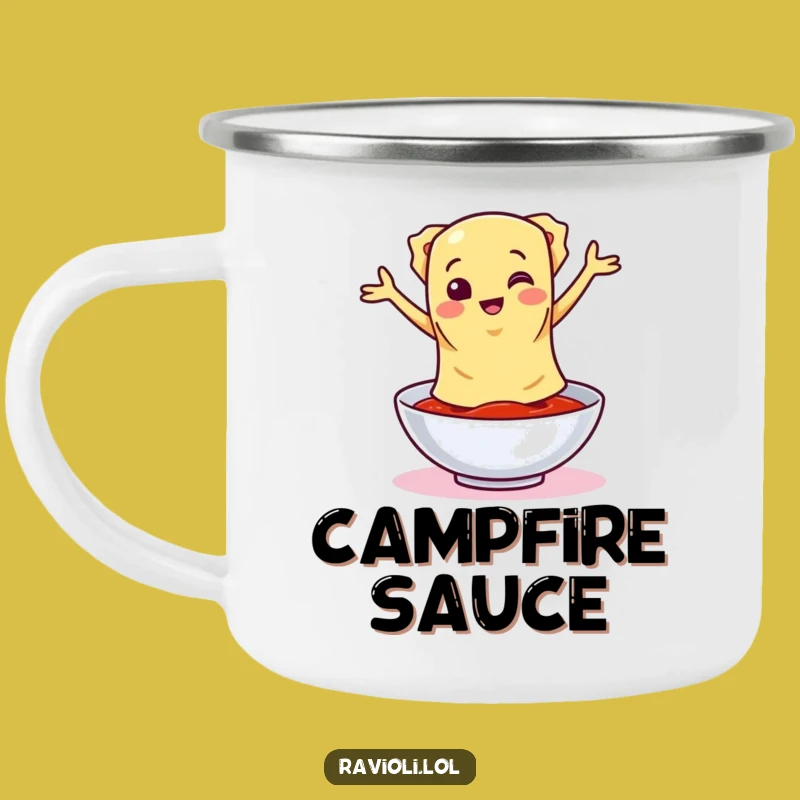 Funny Ravioli Sauce Dance Camping Mug - Adventure-Ready Party Gift