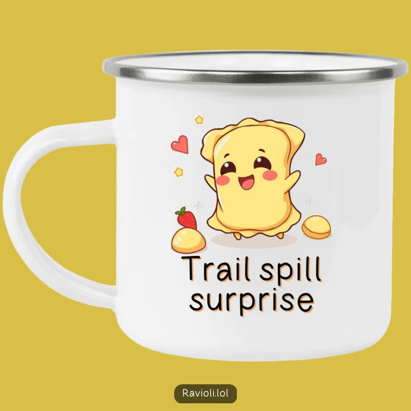 Funny Ravioli Trip Camping Mug: Durable Disaster, Hilarious Outdoor Gift