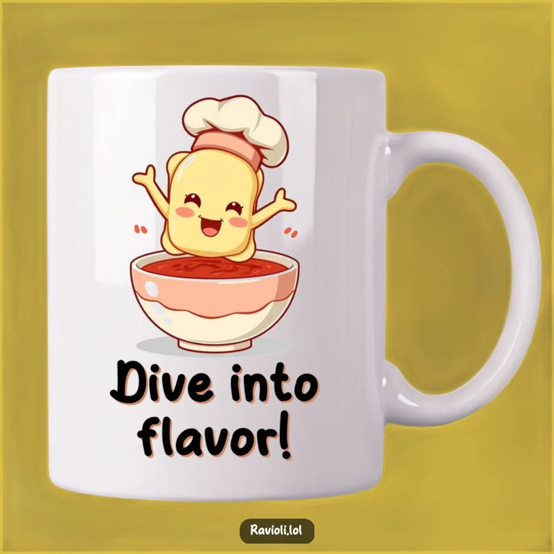 Funny Chef Ravioli Leaping Mug: A Deliciously Funny Gift for Pasta Lovers!