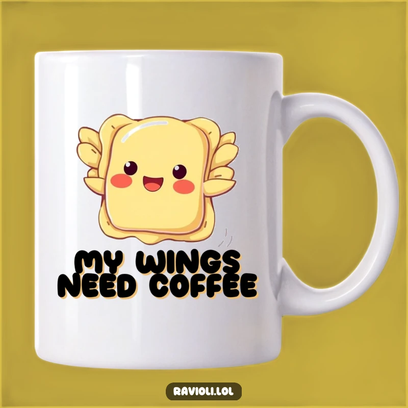 Funny Ravioli Flight Attempt Mug: A Hilarious Pasta Gift for Food Lovers