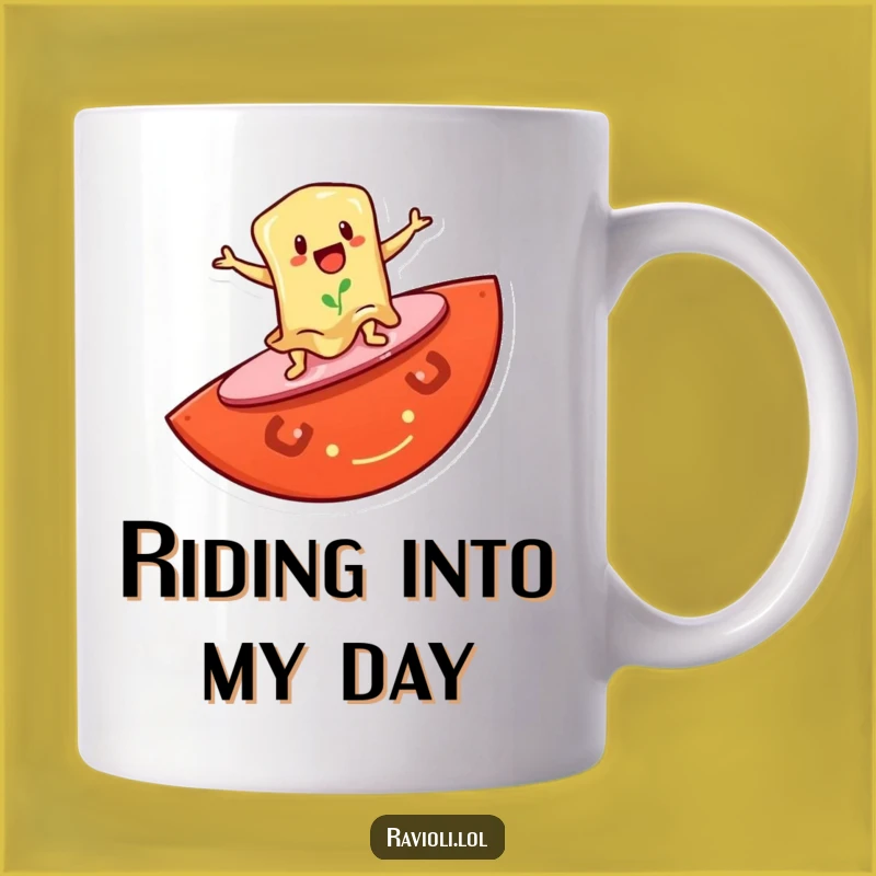 Funny Ravioli Surf Mug: Hilarious Gift for Pasta Lovers and Beach Goers