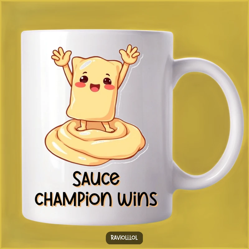 Funny Ravioli Victory Sauce Mug - Hilarious Pasta Champion Gift