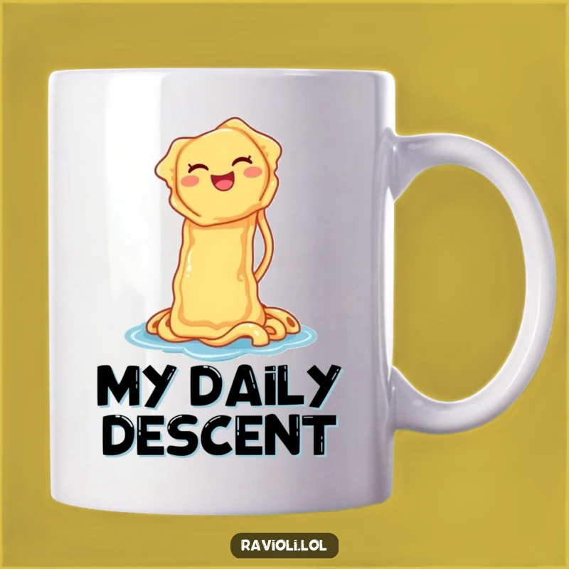 Funny Ravioli Waterslide Mug: Hilarious Pasta Fun for Your Morning Coffee