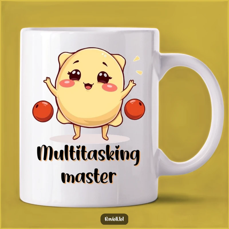 Funny Ravioli Juggling Meatballs Mug: A Hilarious & Tasty Funny Gift for Foodies