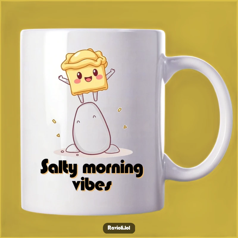 Funny Ravioli Salt Shaker Balance Mug - Hilarious Foodie Gift for Pasta Lovers