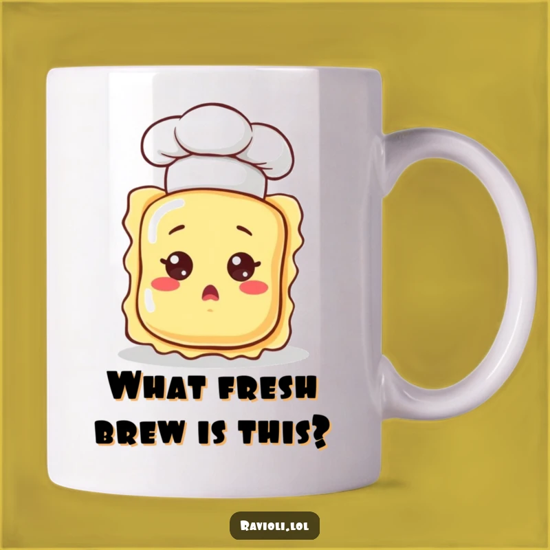 Funny Surprised Ravioli Mug - Hilarious Chef Hat Gift for Foodie Mornings