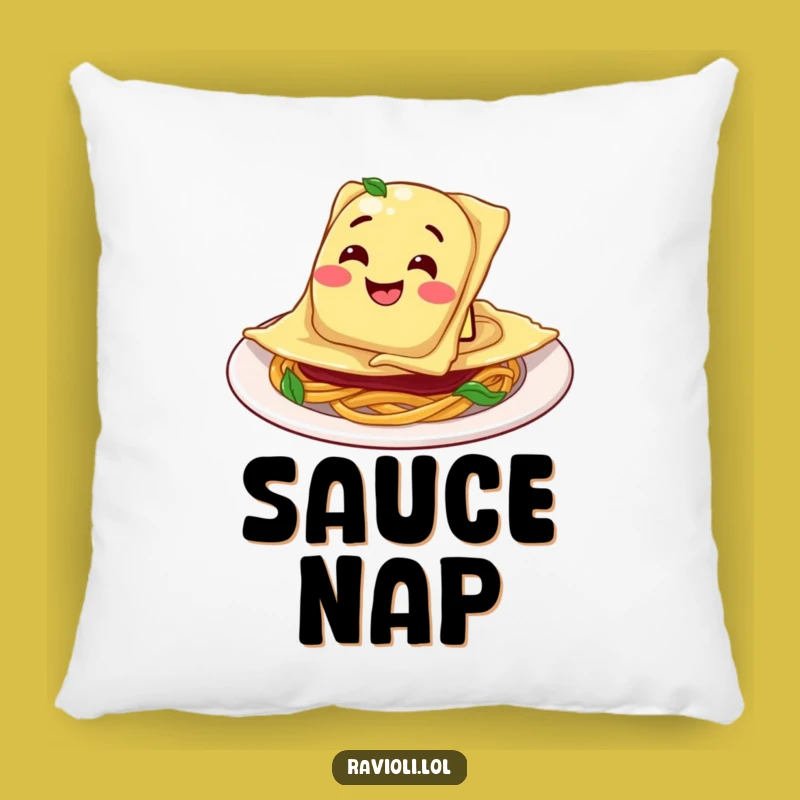 Funny Ravioli Plate Pillow: Cozy Cushion for Pasta Fans