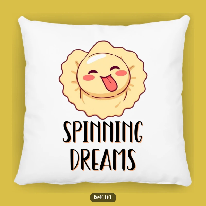 Funny Ravioli Spinning Silly Face Pillow - Cozy Goofy Decor