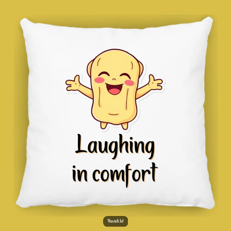 Plush Funny Laughing Ravioli Pillow, Vibrant Comfort, Hilarious Home Gift