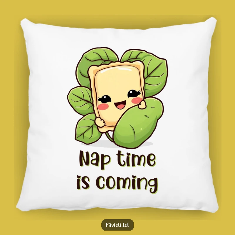 Funny Ravioli Basil Embrace Pillow - Cozy Italian Comfort Funny Gift