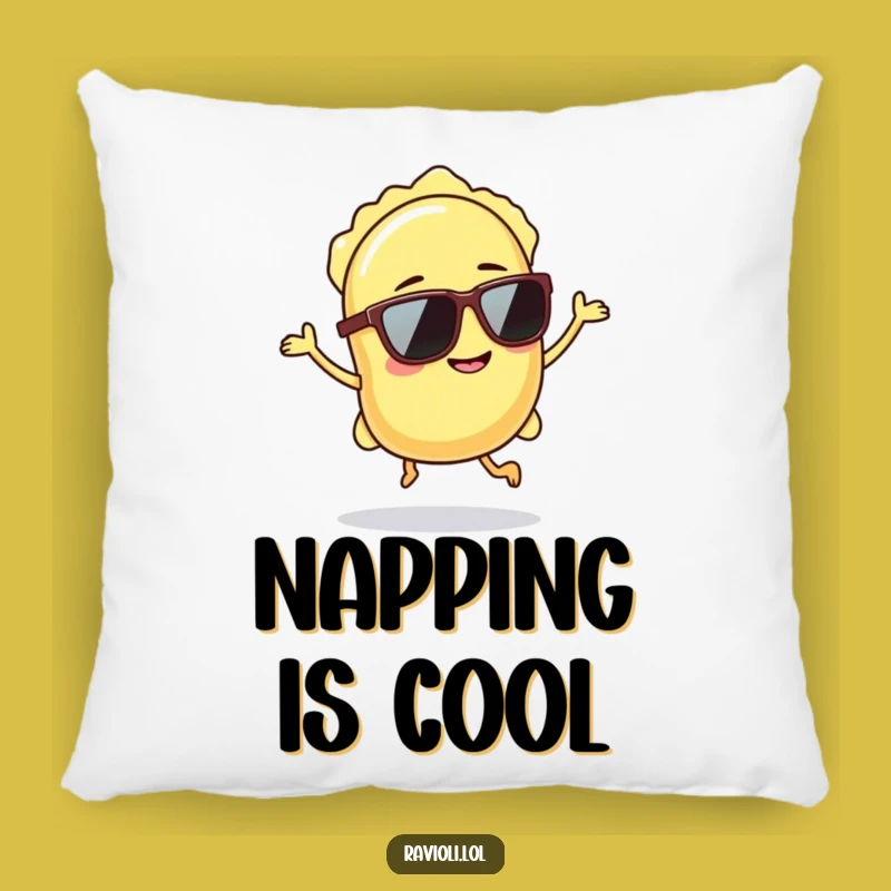 Funny Ravioli Sunglasses Hop Pillow - Cozy Comfort with Pasta Style