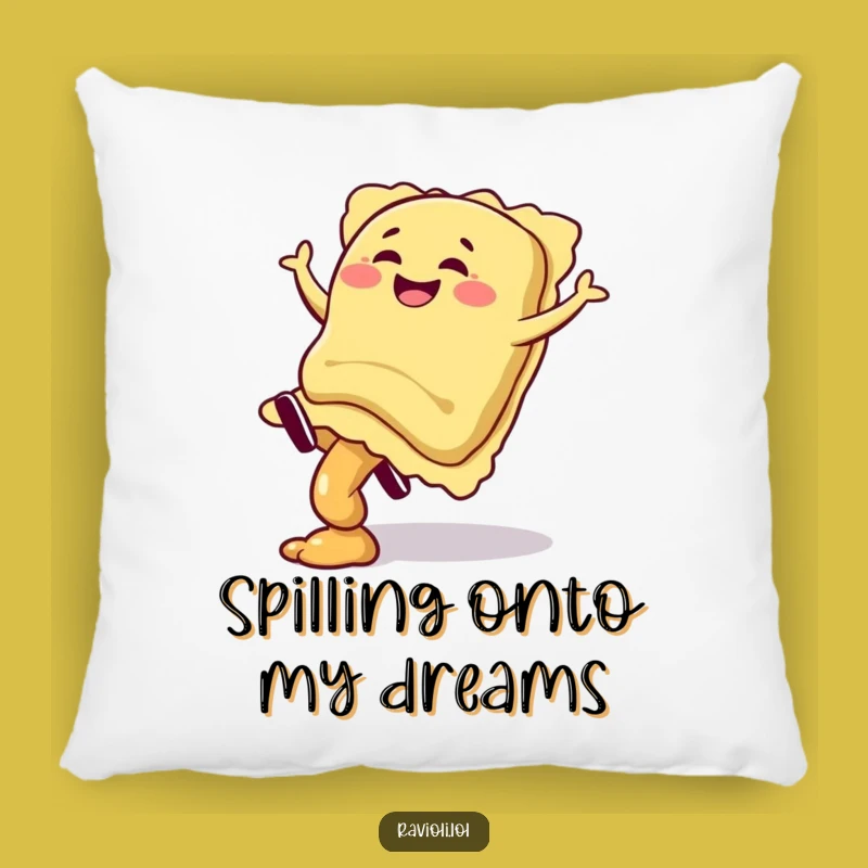Funny Ravioli Cartwheel Pillow: Comfy Giggling Pasta Pal Pillow, Gift
