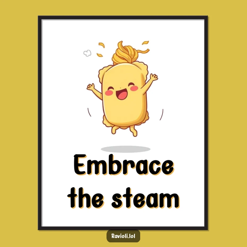 Funny Cartwheeling Ravioli Digital Art - Printable Joyful Fun!