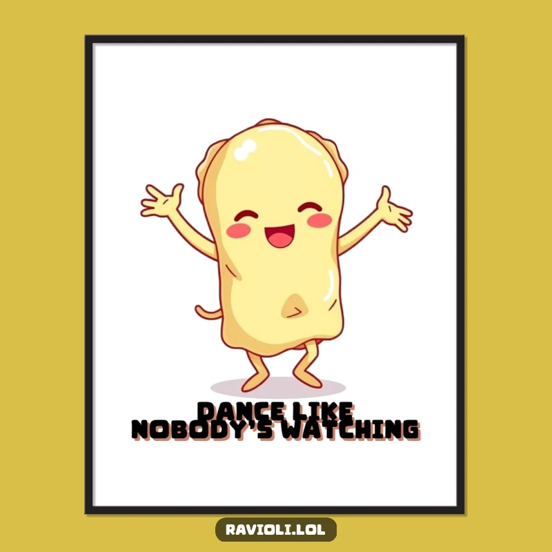 Funny Clumsy Dance Ravioli Digital Print - Hilarious Art