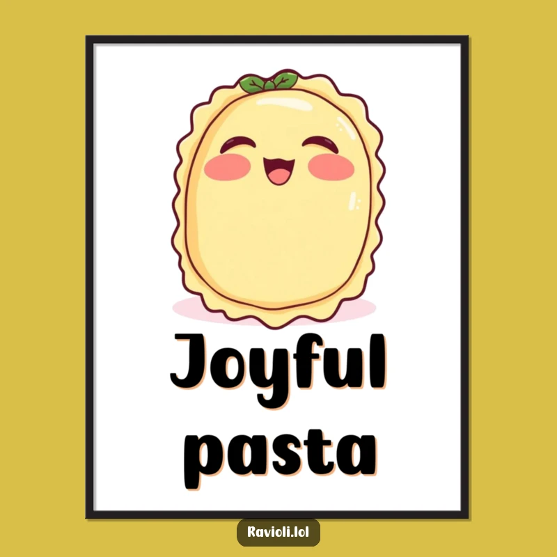 Funny Giggling Ravioli Digital Art: Italian Pasta Joy, Instant Cheerful Download