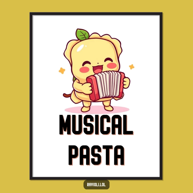 Funny Ravioli Accordion Digital Art - Printable Music for Your Walls