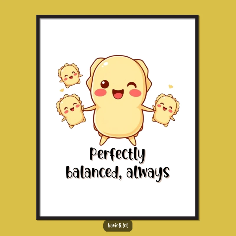 Funny Ravioli Juggling Digital Art - Printable Pasta Fun!
