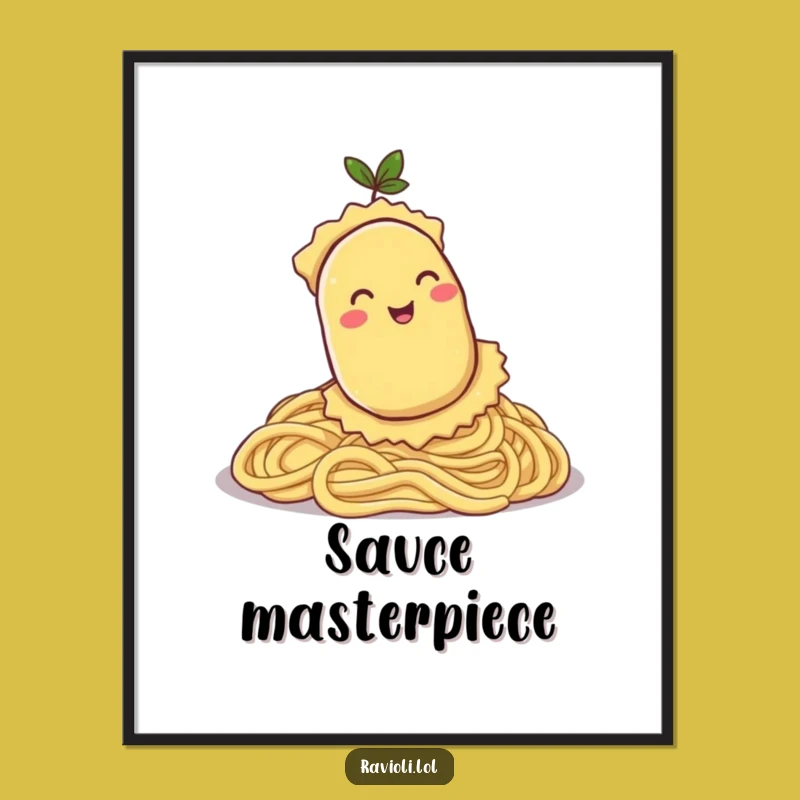 Funny Ravioli Pasta Hill Digital Art - Instant Joyful Rolling Print Gift