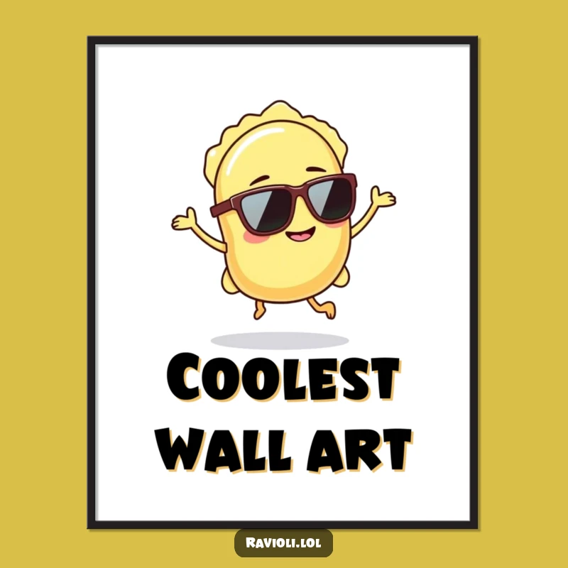 Funny Ravioli Sunglasses Hop Digital Print - Cool Pasta Wall Art