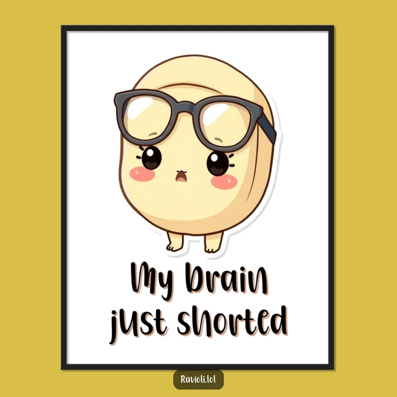 Funny Surprised Ravioli Digital Art - Printable Big Glasses Fun!