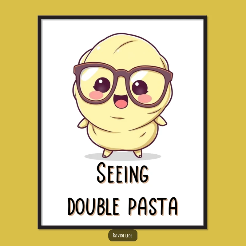 Hilarious Ravioli Tripping Art Print: Funny Character Decor, Instant Digital Gift