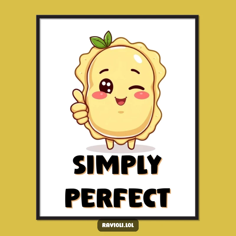 Funny Ravioli Wink Thumbs Up Digital Art: Instant Cool Cartoon Download Gift