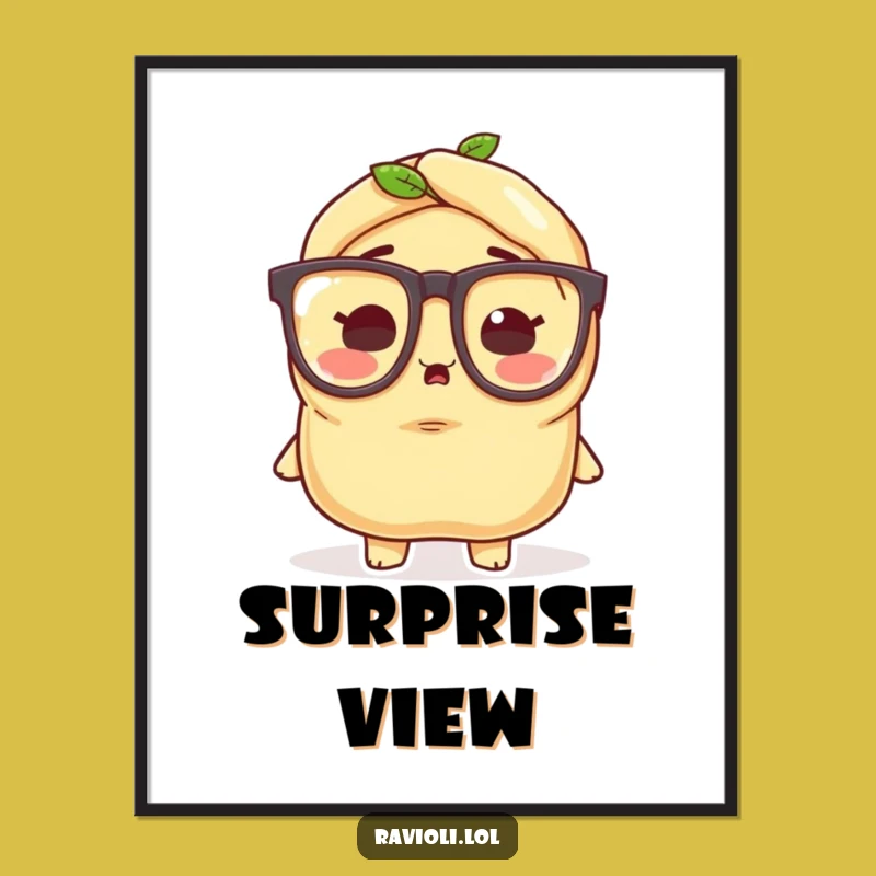 Funny Ravioli Glasses Digital Art: Instant Whimsy, Perfect Humorous Decor