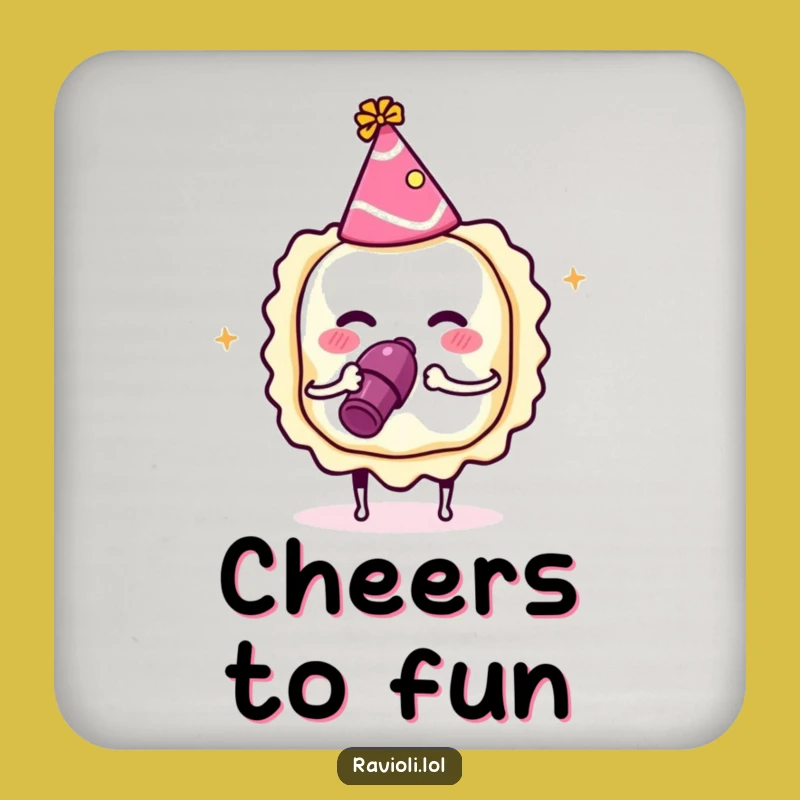 Funny Party Ravioli Coaster: Protect Surfaces with Festive Italian Pasta, Humorous Gift