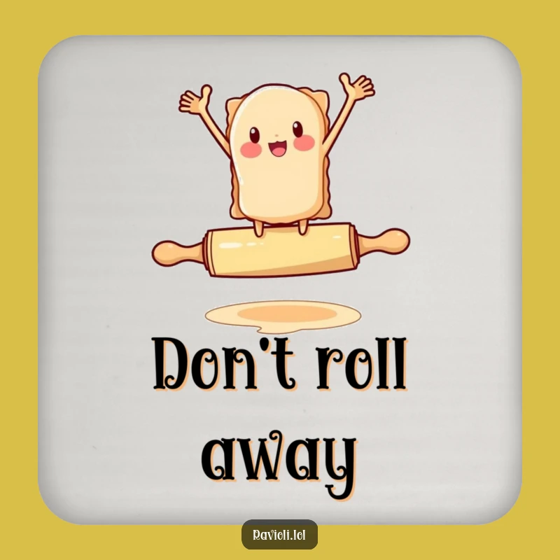 Funny Ravioli Coaster: Hilarious Rolling Pin Balance, Table Protection Gift