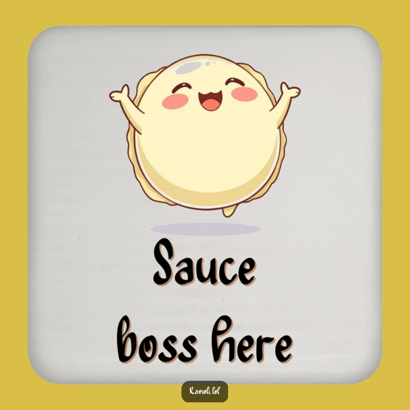 Funny Happy Ravioli Coaster: Protect Surfaces with Joyful Pasta