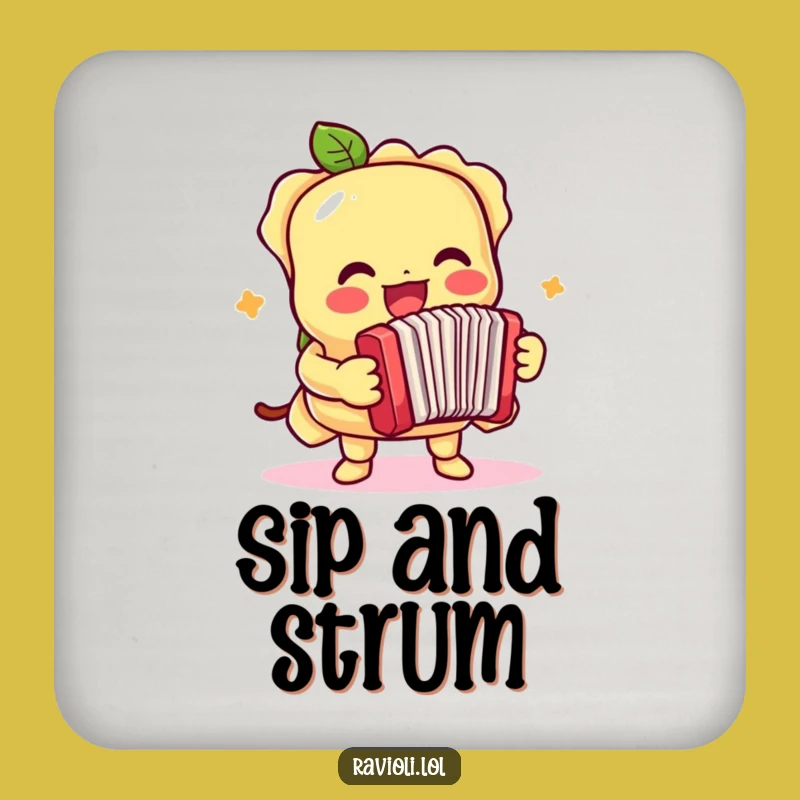 Funny Ravioli Accordion Coaster - Add Musical Flair to Your Drinks