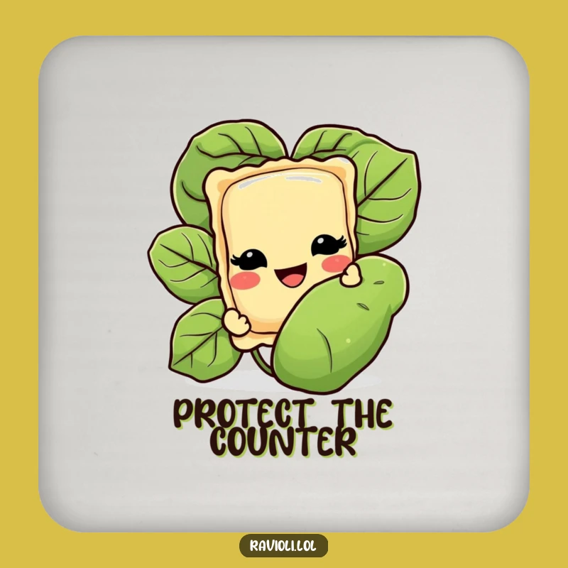 Funny Ravioli Basil Coaster Set - Hilarious Italian Table Protection Gift