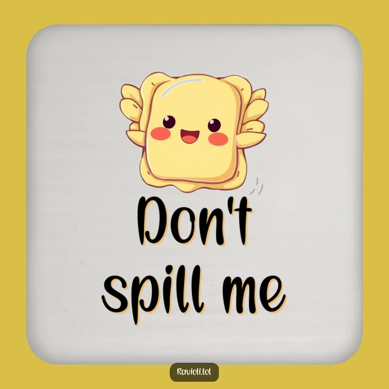 Funny Ravioli Flying Drink Coaster: Protect Surfaces with Pasta Humor Gift