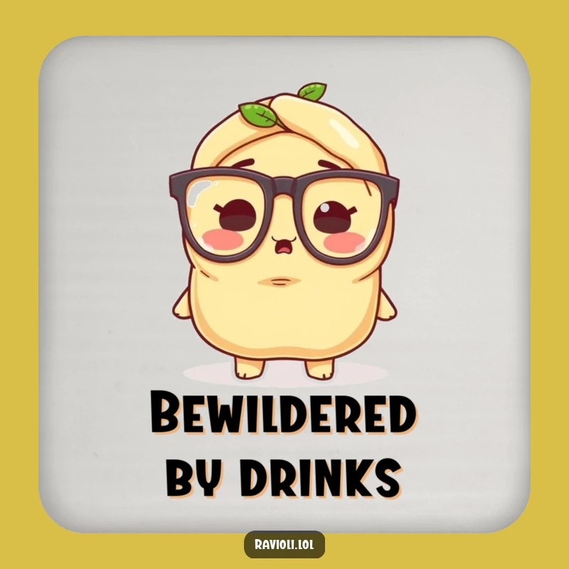 Funny Ravioli Glasses Drink Coaster: Protect Surfaces, Whimsical Humorous Gift