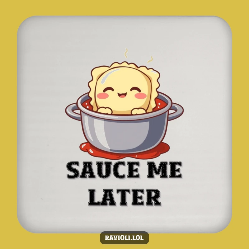 Funny Ravioli Pot Peek Coaster - Protect Surfaces Hilariously