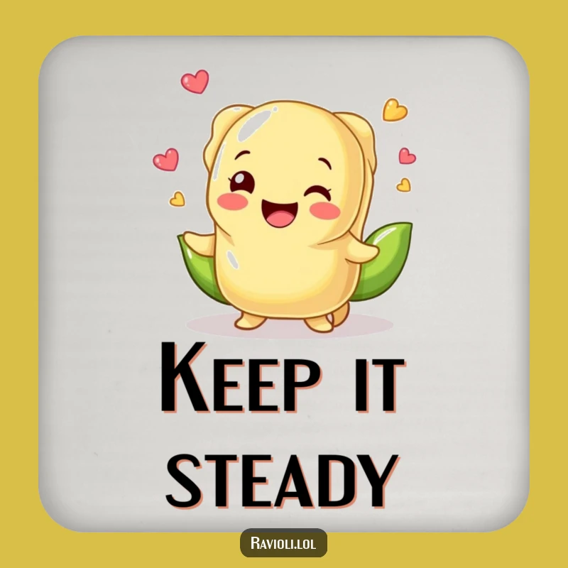 Funny Ravioli Juggling Peas Drink Coaster - Protect Surfaces with Humor Gift