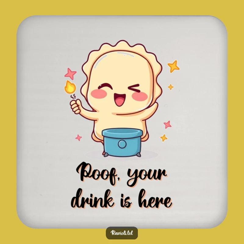 Funny Ravioli Magic Coasters: Protect Surfaces with Hilarious Charm