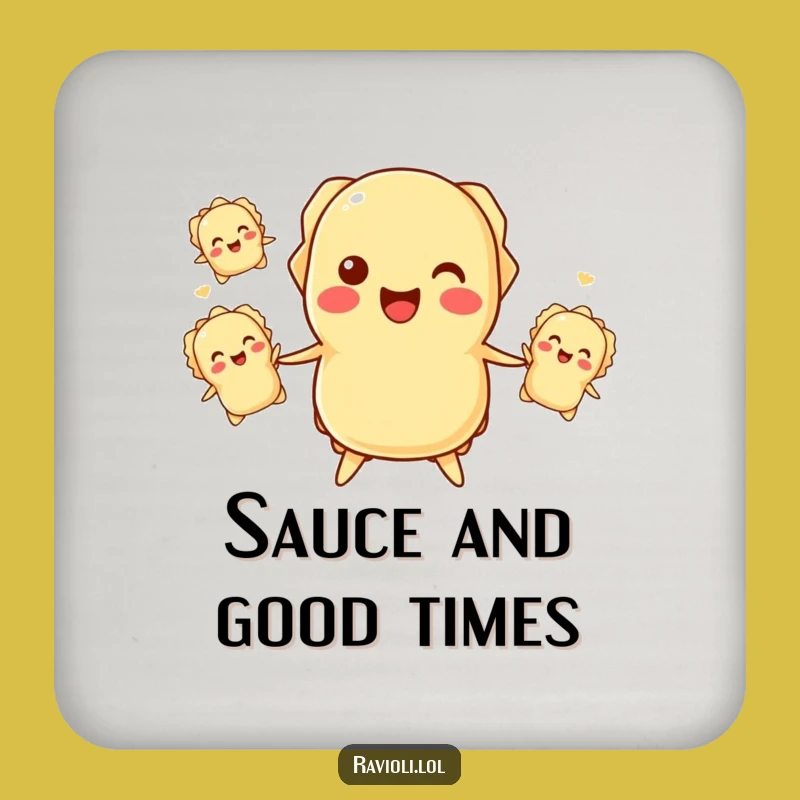 Funny Ravioli Juggling Coaster - Protect Surfaces Pasta Fun!