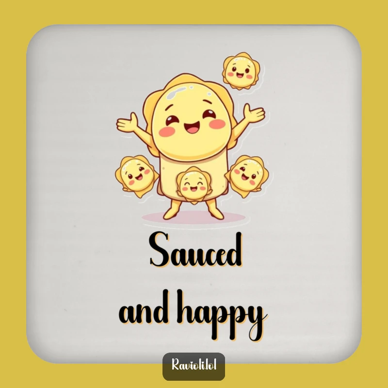 Funny Ravioli Juggling Drink Coaster: Protect Surfaces, Whimsical Humorous Gift