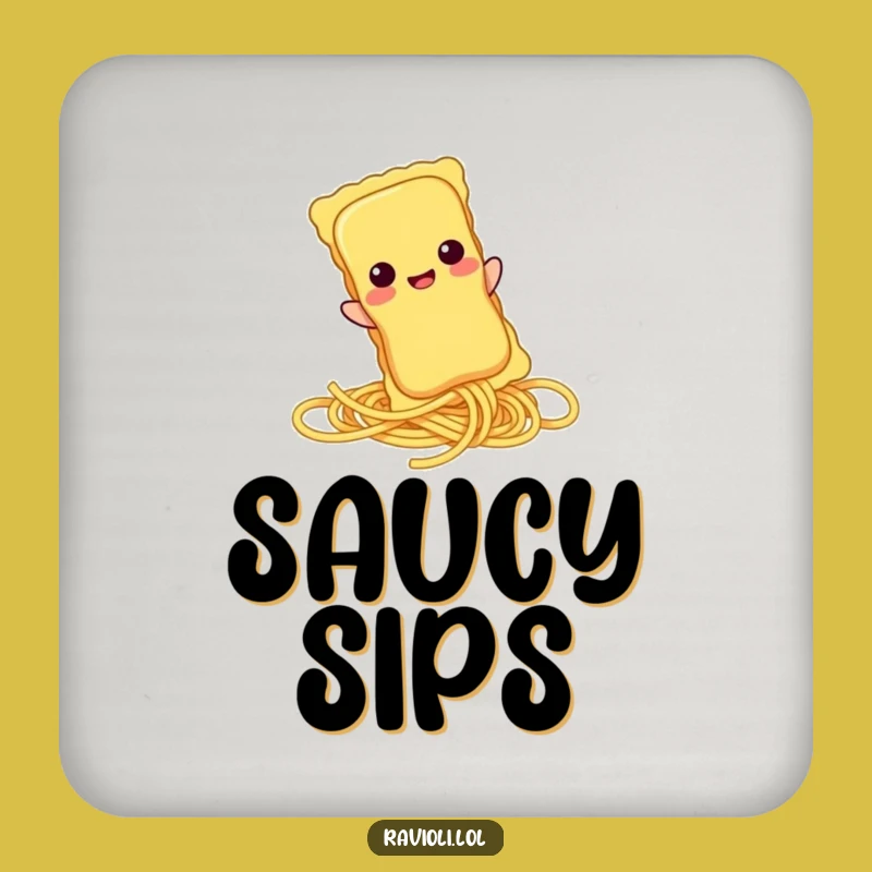 Funny Ravioli Spaghetti Slide Coaster - Protect Surfaces with Pasta Humor