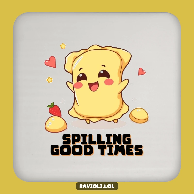 Funny Ravioli Trip Drink Coaster: Protect Surfaces, Whimsical Humorous Gift