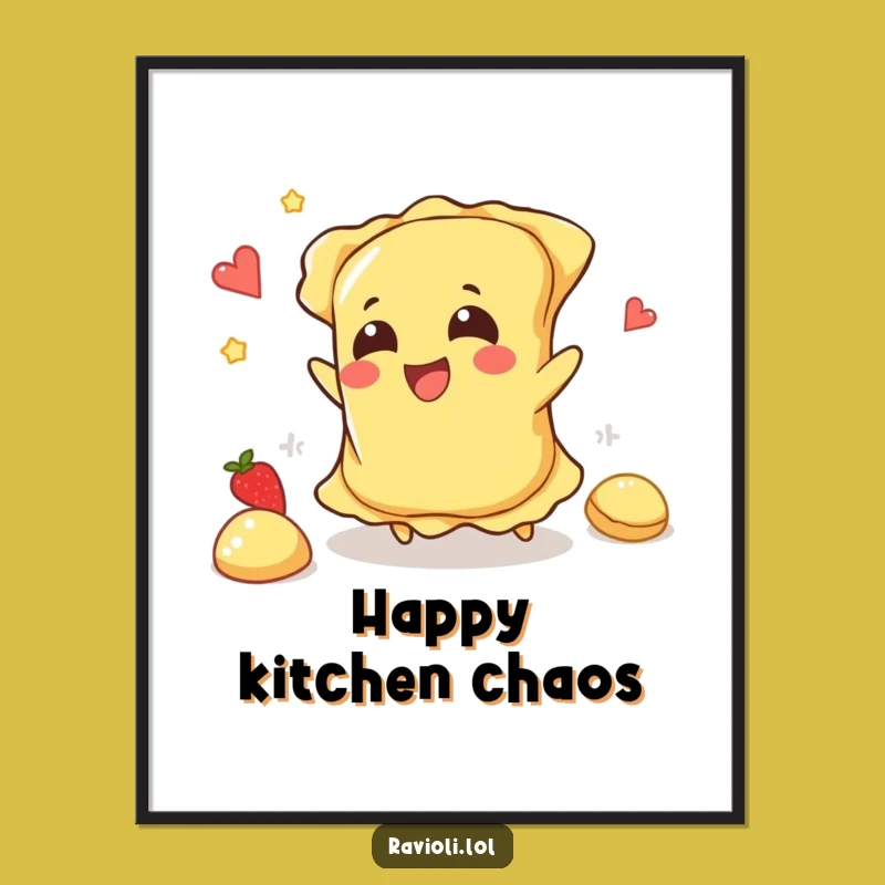 Funny Ravioli Trip Poster: Food Art Fiasco, Perfect Humorous Decor